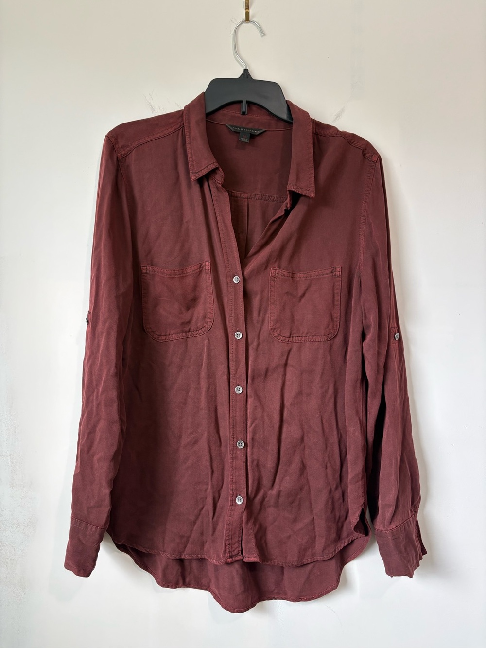 Rock & Republic Women’s Button-Down Shirt in Burgundy